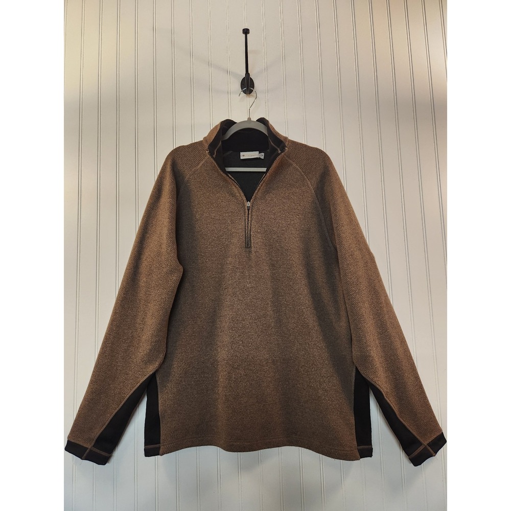 Timberland Outdoor‎ Performance Mens Wool Blend 1/4 Zip Pullover Brown Large